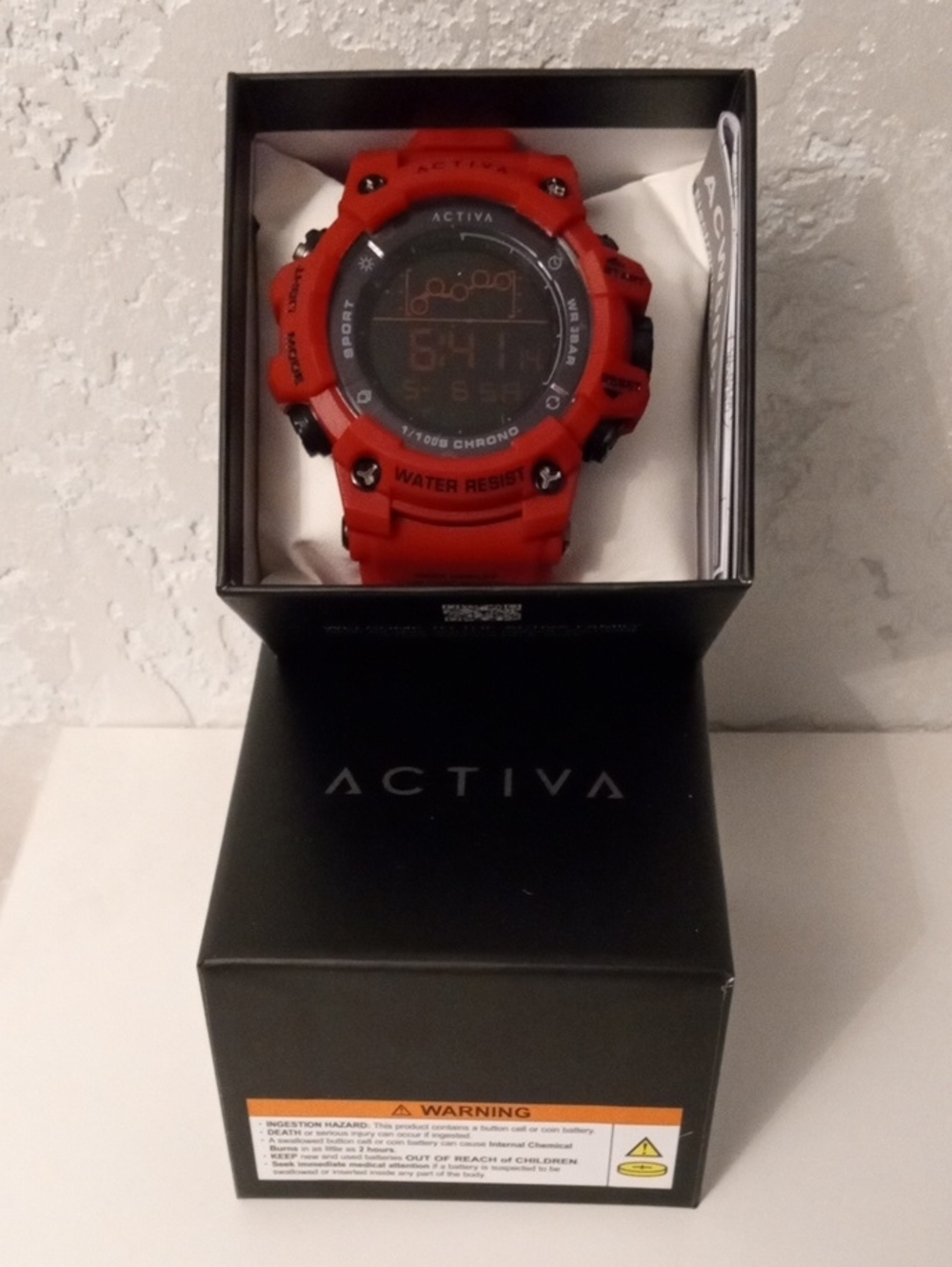 Activa Red Digital Sports Watch with Bold Silicone Strap
